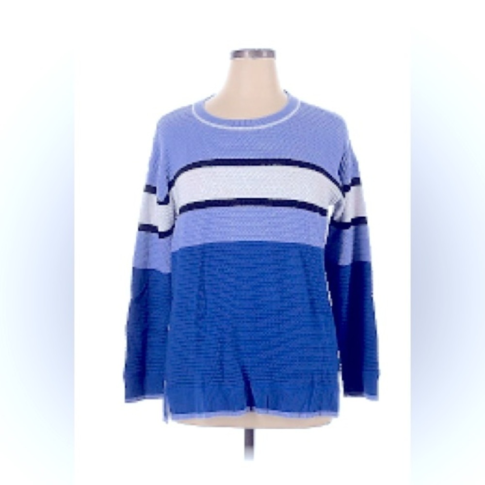 T by Talbots Color Block Sweater Tunic Style with side slits XL